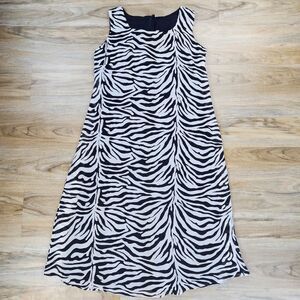 🍑Her Style Zebra Print Sleeveless Dress Large